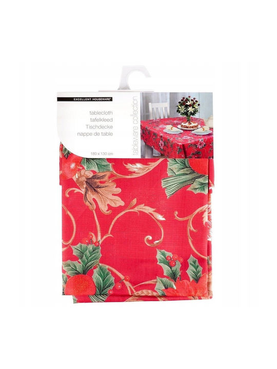 Excellent Houseware Weihnachtliches Tischtuch Rotes 180x130cm