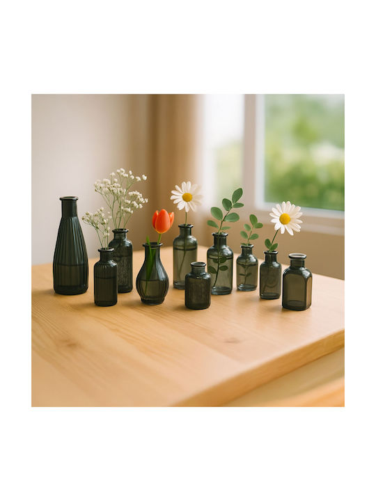 Relaxdays Relaxdays Dekorative Glasvasen Schwarz 10 Stück
