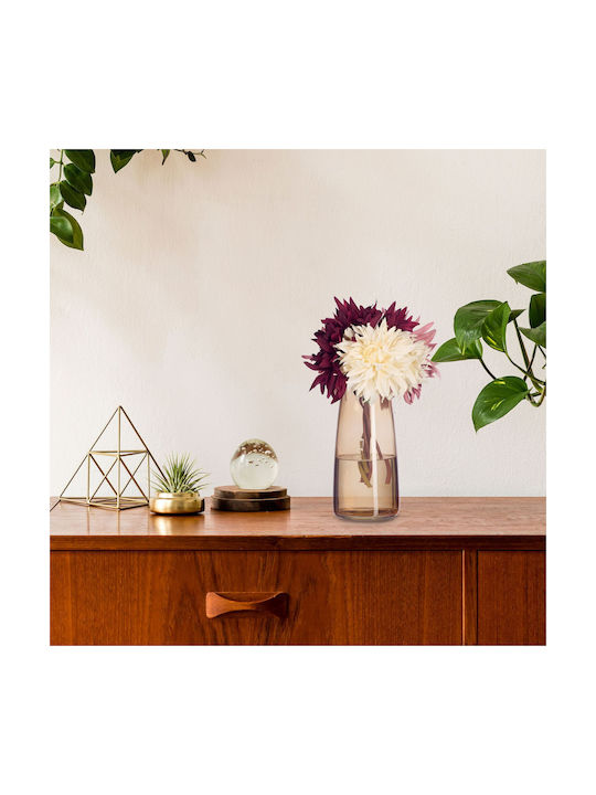 Relaxdays Decorative Brown Glass Vase 10xH21.5cm