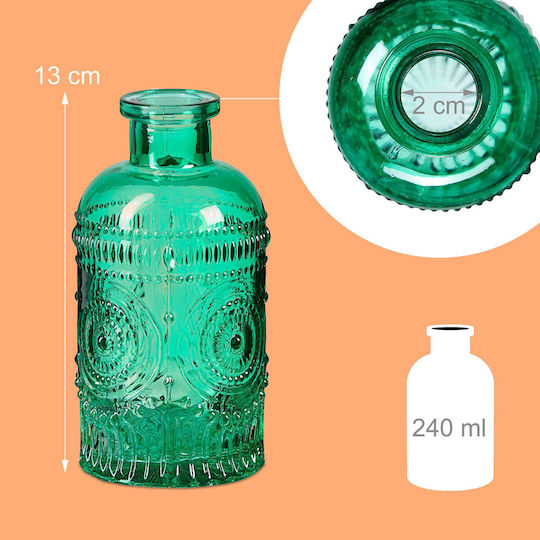Relaxdays Set Vaze Decorative Din Sticlă Verde 6xÎ13cm 12 Bucăți