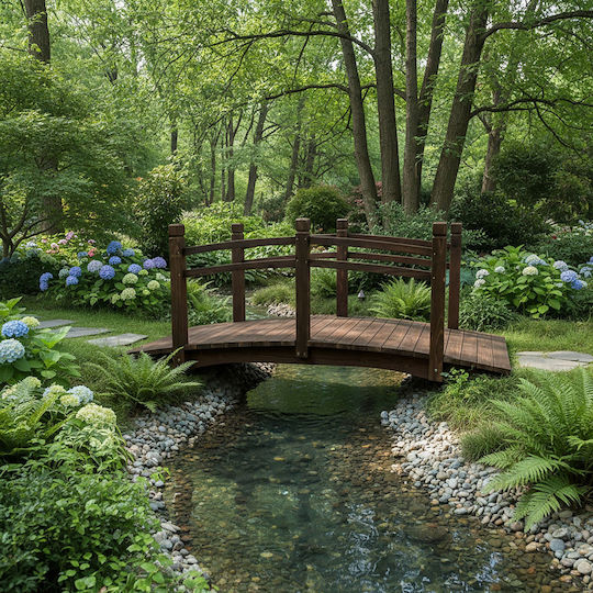 Relaxdays Decorative Wooden Garden Bridge 10052754_93