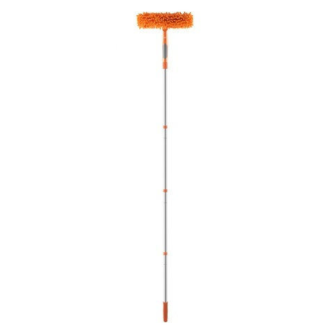Aparat De Curățat Geamuri Telescopic 3 În 1 Zola 1.8 M Racletă 180° 3 Lavete Microfibră 25 Cm Portocaliu