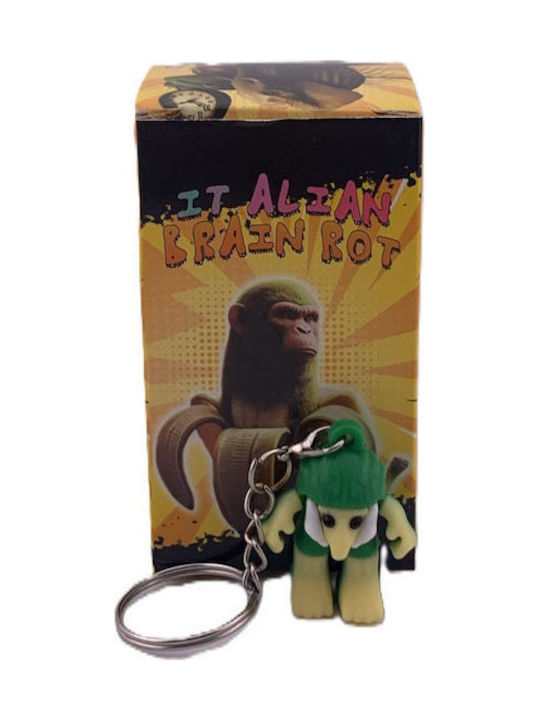Silicone Keychain Flippy Brainrot Brr Brr Patapim Figurine 3.5 Cm Green