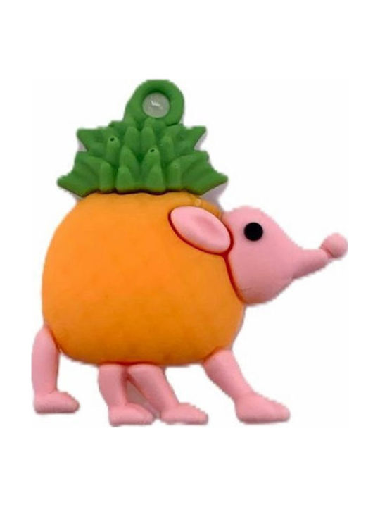Silicone Schlüsselanhänger Flippy Brainrot Snooffi Zeffirulli Figurine 4 Cm Orange Grün