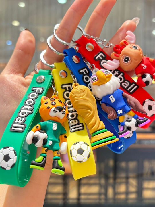 Keychain Flippy Eagle Model Football Mascot World Cup Accessory Keys Backpack Soft Rubber 26 G 6.2 X 3.4 Cm Blue