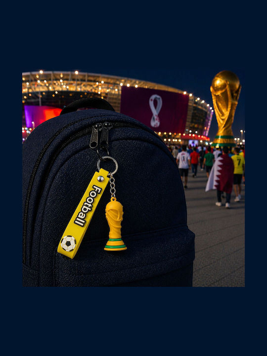 Keychain Flippy Trophy Model Football Mascot World Cup Accessory Keys Backpack Soft Rubber 26 G 6.2 X 3.4 Cm Yellow