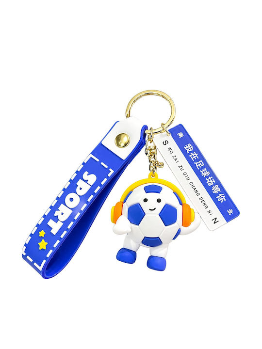 Breloc Flippy Model Mingea De Fotbal Căști Mesaj "Te Aștept Pe Terenul De Fotbal" Accesoriu Cupa Mondială Chei Rucsac Material Acrilic 50 G Albastru Închis