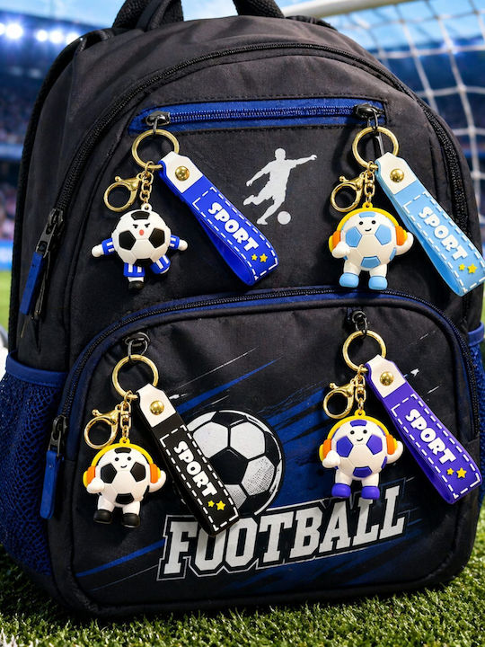 Breloc Flippy Model Mingea De Fotbal Căști Cupa Mondială Accesoriu Chei Rucsac Material Acrilic 50 G Albastru Deschis