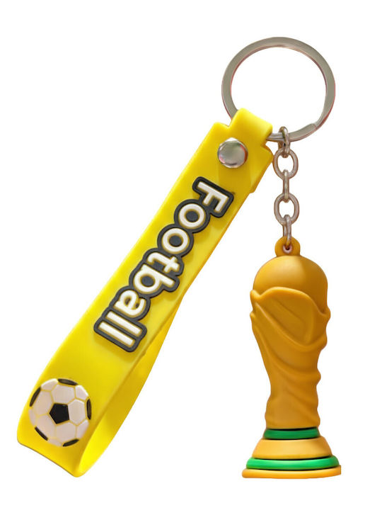 Breloc Flippy Trofeu Model Fotbal Mascotă Cupa Mondială Accesorii Chei Rucsac Cauciuc Moale 26 G 6.2 X 3.4 Cm Galben