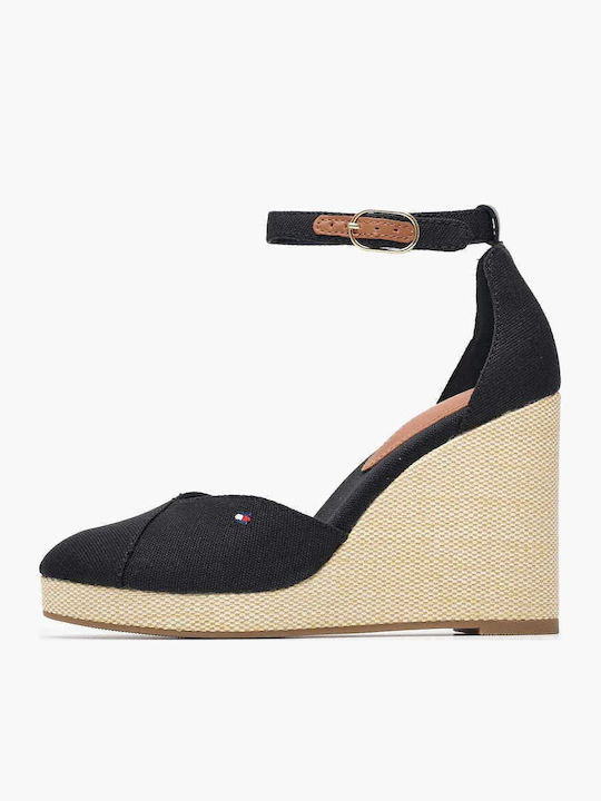Damenplattformen im Espadrilles-Stil Schwarz