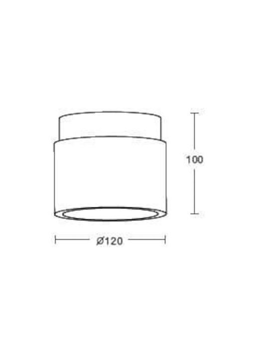 Inlight Ceiling Light 12cm Gray with E27 Socket