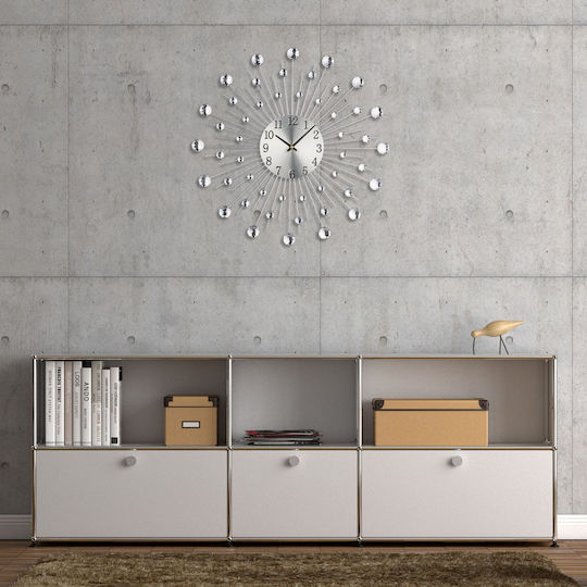Relaxdays Wall Clock Silver Ø50cm