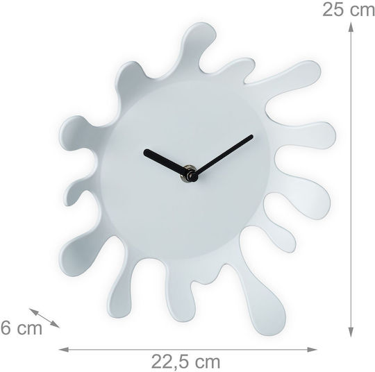Relaxdays Ceas de Perete Alb Ø25cm