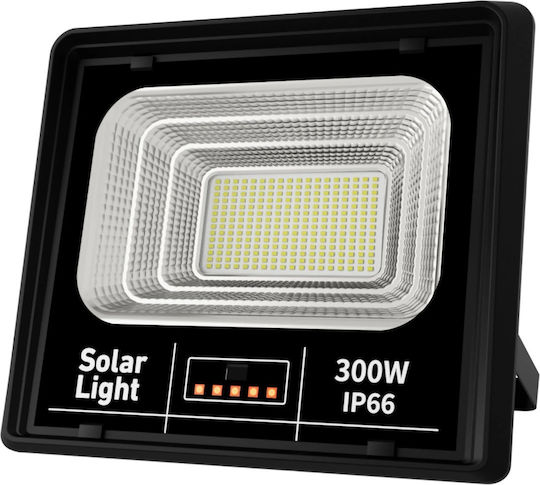 Jortan Ηλιακό Φωτιστικό 300W Ψυχρό Λευκό 6500K με Φωτοκύτταρο και Τηλεχειριστήριο IP66