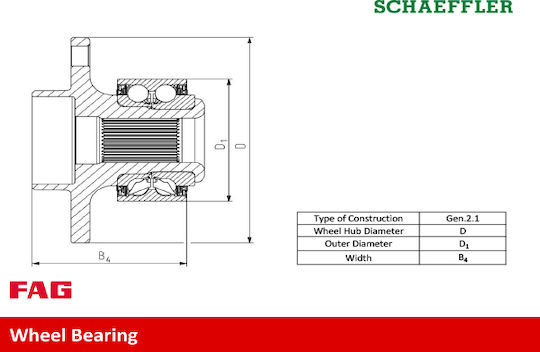 Комплект лагери на колелото Skoda Fabia Fag 713 6105 70