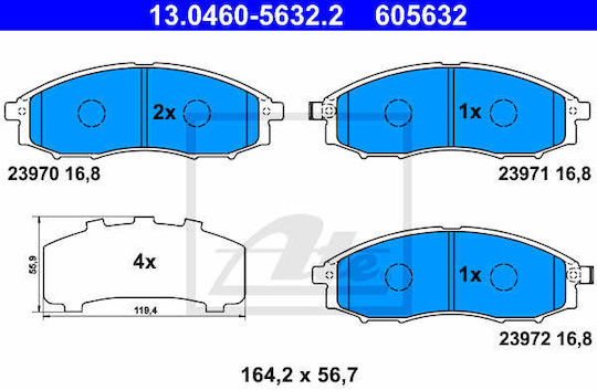 Brake Pads Nissan Navara D22 Ate 13046056322