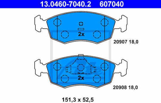 Placute de frana Ford Escort V Gal Ate 13046070402