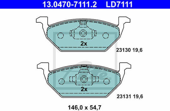Vw Polo Sedan 9a4 Ate спирачни накладки 13047071112
