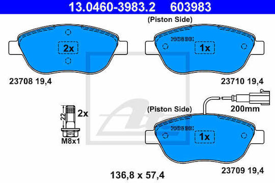 Placute de frana Fiat Bravo II 198 Ate 13046039832