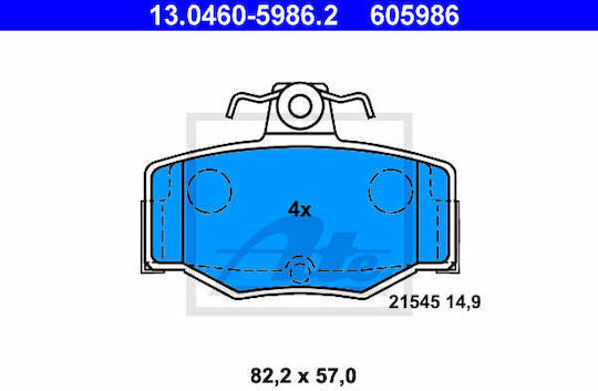 Bremsbeläge Nissan Almera II N16 Ate 13046059862