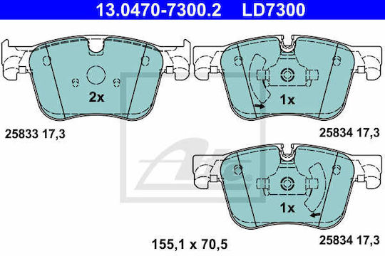 Plăcuțe de frână Citroen C4 Grand Picasso II Ate 13047073002