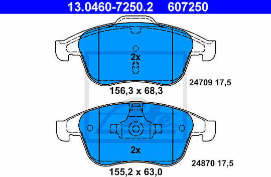 Plăcuțe de frână Renault Grand Scénic III JZ0 1 Ate 13046072502