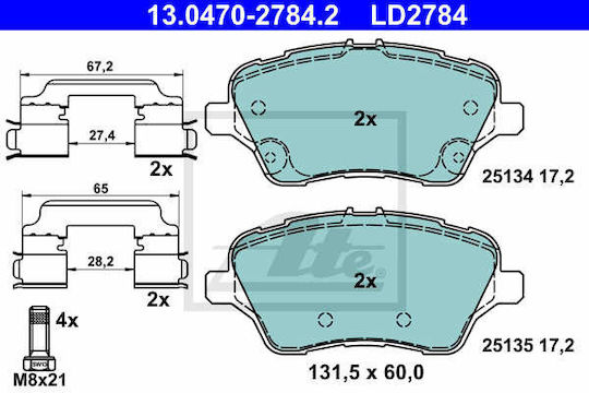 Brake Pads Ford B-max Jk Ate 13047027842