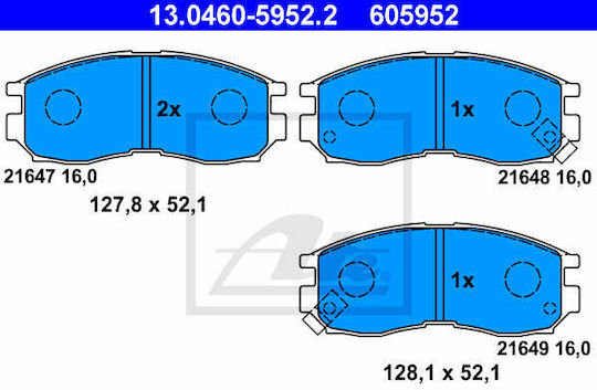 Накладки за спирачки Mitsubishi Colt III C5 A Ate 13046059522