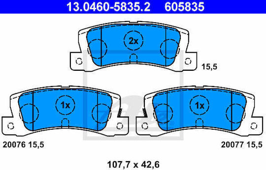 Plăcuțe de frână Toyota Camry Cv1 Xv1 V1 Ate 13046058352