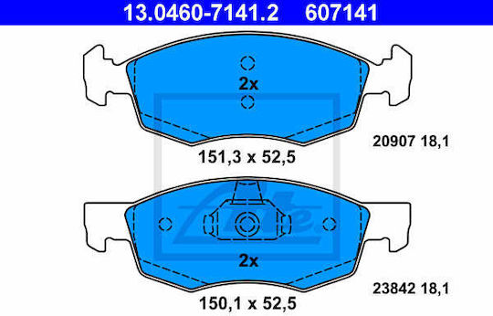 Brake Pads Fiat Doblo Cargo 223 Ate 13046071412