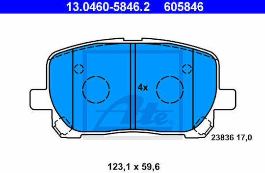 Тормозни накладки Toyota Avensis Verso Clm2 Acm2 Ate 13046058462