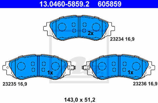 Накладки за спирачки Chevrolet Epica Kl1 Ate 13046058592