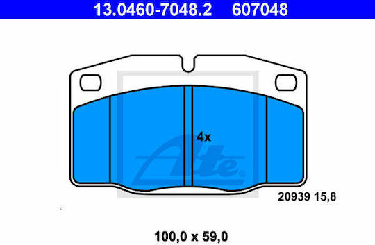 Накладки за спирачки Opel Corsa A Hatchback 93 94 98 99 Ate 13046070482