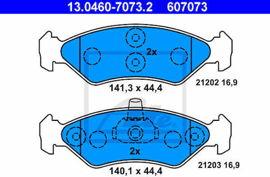 Спирачни накладки Ford Fiesta III GFJ ATE 13046070732