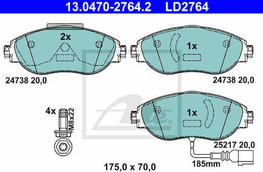 Placute de frână Audi A3 Sportback 8va Ate 13047027642