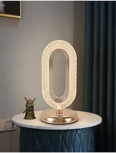 SteweHome Метален Портатиф LED с Жълта Шапка и Златиста Основа