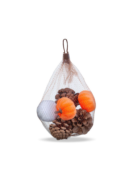 Decorațiune De Toamnă Dovleac Con De Pin Din Spumă 6 Cm Set 8 Bucăți