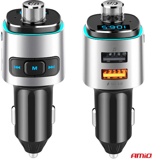 AMiO FM Transmitter Auto mit MicroSD Bluetooth USB