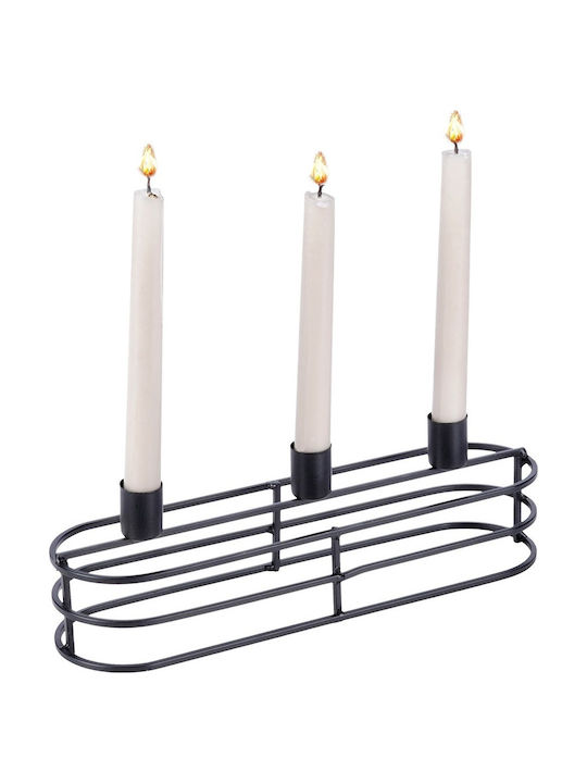 Home&Styling Collection Metal Candle Holder In Black Colour 29.5x9.5x8.5cm
