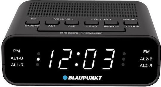 Blaupunkt Blaupunkt Tischuhr Digital mit Wecker & Tischradio Schwarz CR1BK