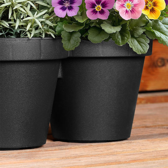 Vilde Kunststoff-Blumentopf Schwarz