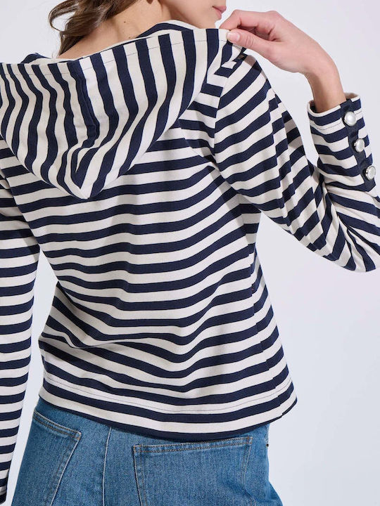 Women's Cardigan with Zipper Blue