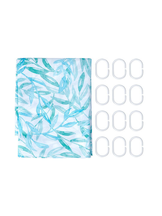 Curtain Shower Curtain Fabric 180x200cm Blue