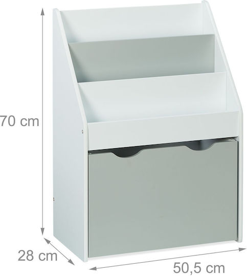 Holz Boden Bücherregal Weiß 70x50.5x28cm