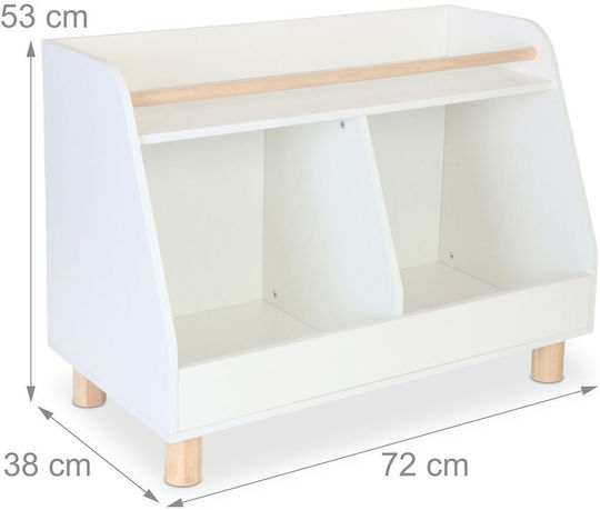 Bibliotecă de Pardoseală din Lemn Albă 53x72x38cm