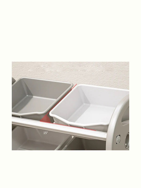 Sistem Depozitare Jucării din Țesătură Gri 77x66x32cm