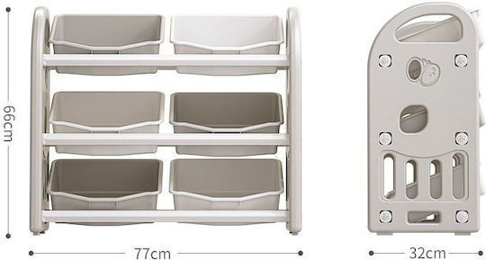 Sistem Depozitare Jucării din Țesătură Gri 77x66x32cm