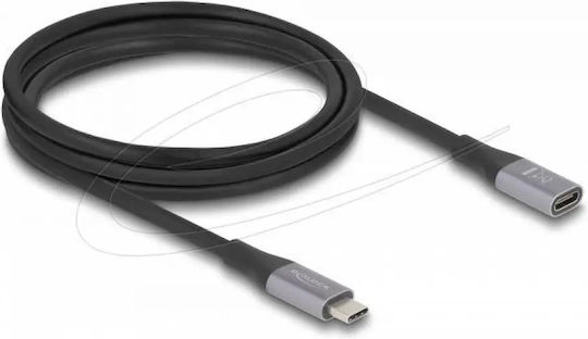 DeLock Video Cable USB-C male - USB-C female 240W PD Μαύρο 2m 81202