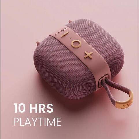 HiFuture LINO S Waterproof Bluetooth Speaker 12W with Battery Life up to 10 Hours Pink