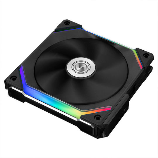 Lian Li UNI Fan SL120 Gehäuselüfter mit ARGB Beleuchtung und Verbindung 4-Pin PWM 1Stück Schwarz